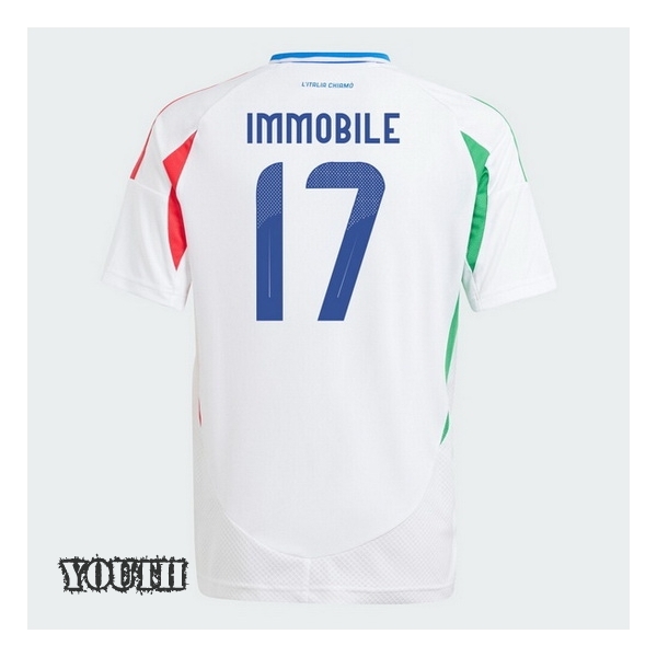 2024 Ciro Immobile Italy Away Youth Soccer Jersey
