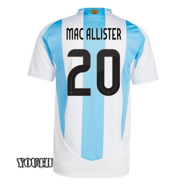 2024 Alexis Mac Allister Argentina Home Youth Soccer Jersey
