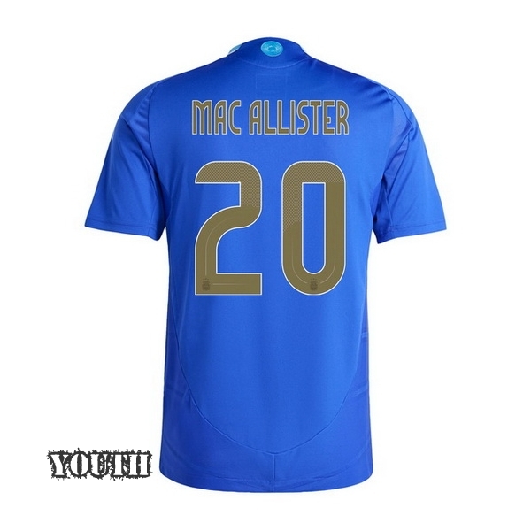 2024 Alexis Mac Allister Argentina Away Youth Soccer Jersey