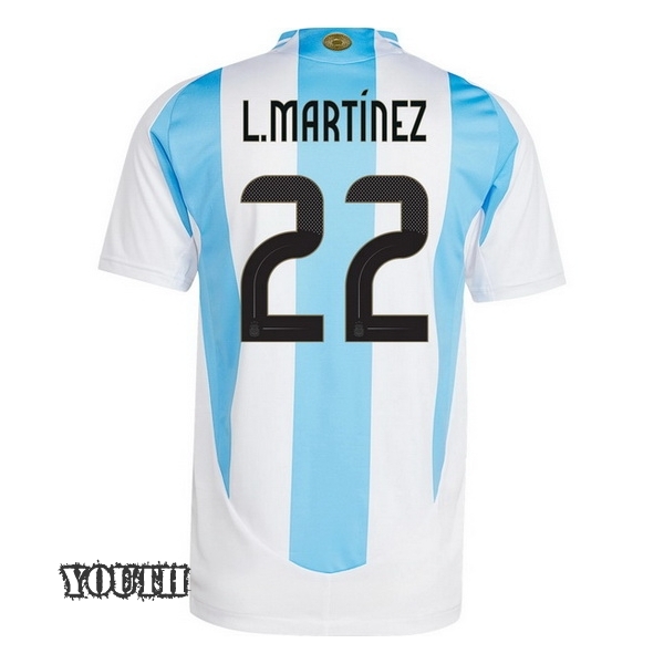 2024 Lautaro Martinez Argentina Home Youth Soccer Jersey