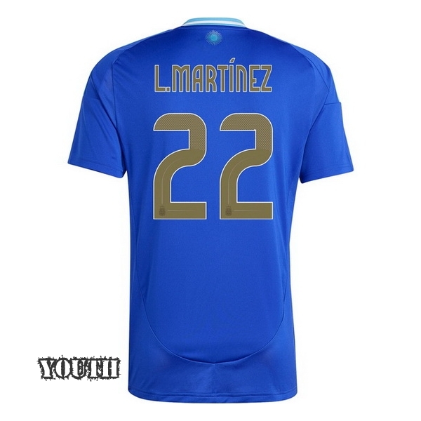 2024 Lautaro Martinez Argentina Away Youth Soccer Jersey - Click Image to Close