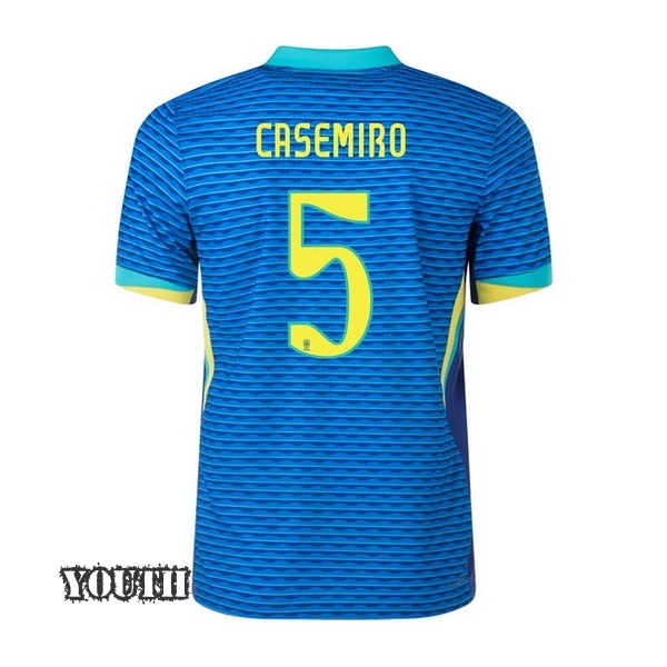 2024 Casemiro Brazil Away Youth Soccer Jersey