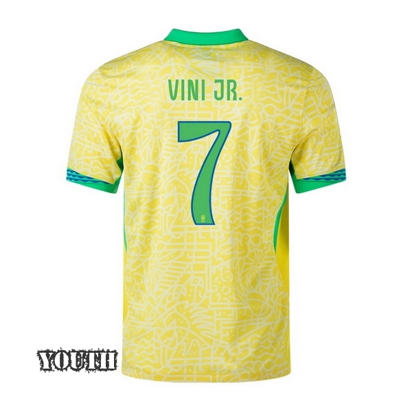 2024 Vinicius Junior Brazil Home Youth Soccer Jersey