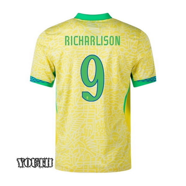 2024 Richarlison Brazil Home Youth Soccer Jersey