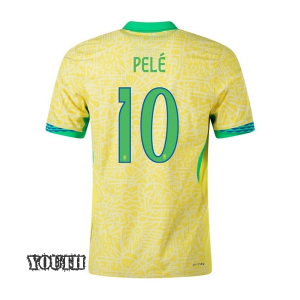 2024 Pele Brazil Home Youth Soccer Jersey