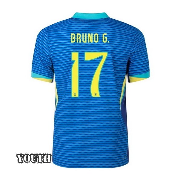 2024 Bruno Guimaraes Brazil Away Youth Soccer Jersey