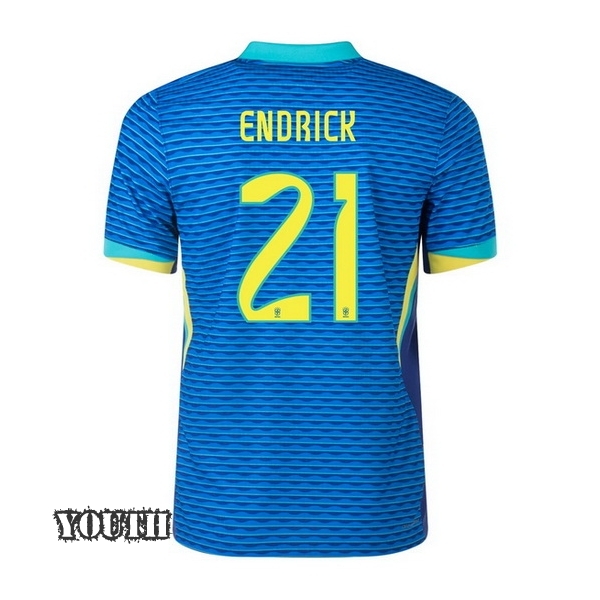 2024 Endrick Brazil Away Youth Soccer Jersey - Click Image to Close