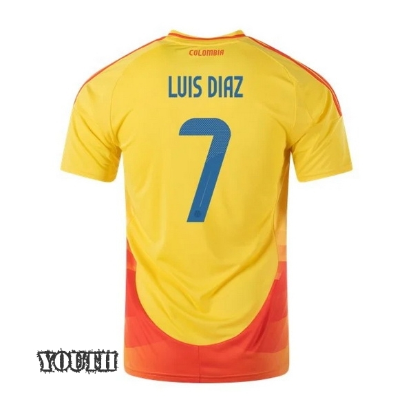 2024 Luis Diaz Colombia Home Youth Soccer Jersey - Click Image to Close