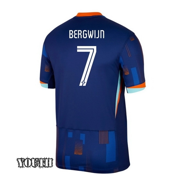 2024 Steven Bergwijn Netherlands Away Youth Soccer Jersey - Click Image to Close