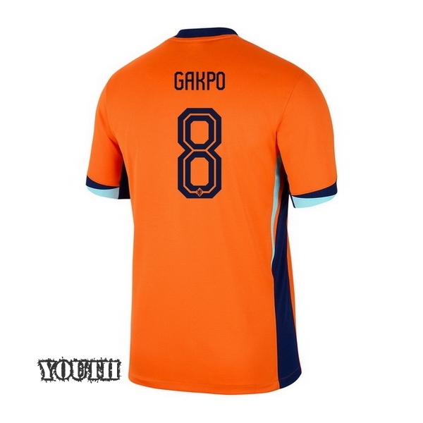 2024 Cody Gakpo Netherlands Home Youth Soccer Jersey