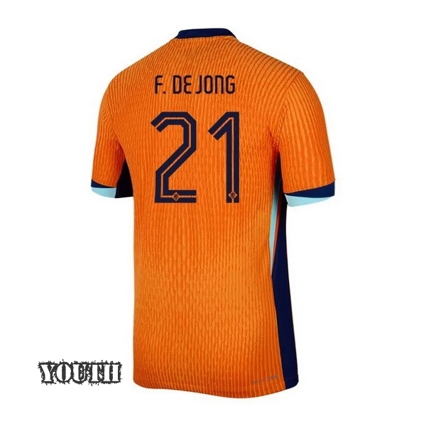 2024 Frenkie de Jong Netherlands Home Youth Soccer Jersey