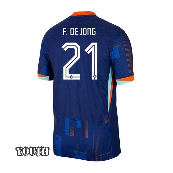 2024 Frenkie de Jong Netherlands Away Youth Soccer Jersey