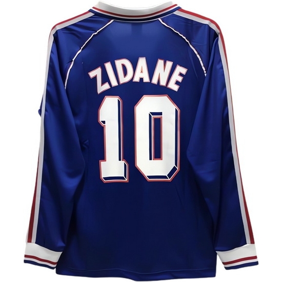 1998 Zidane France Home Retro Men's Long Sleeve Jersey