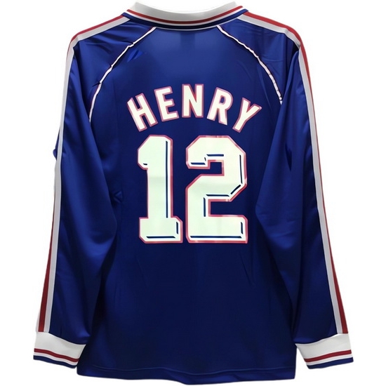 1998 Henry France Home Retro Men's Long Sleeve Jersey