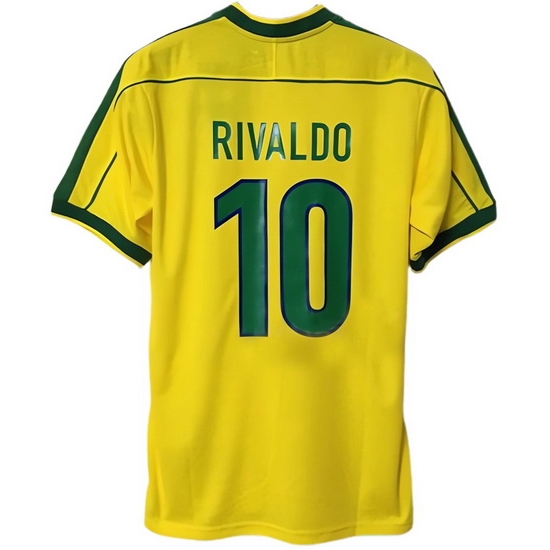 1998 Rivaldo Brazil Home Retro Men's Soccer Jersey