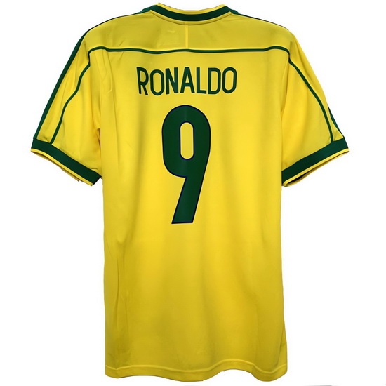 1998 Ronaldo Brazil Home Retro Men's Soccer Jersey - Click Image to Close