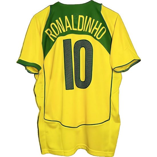 2004 Ronaldinho Brazil Home Retro Men's Soccer Jersey