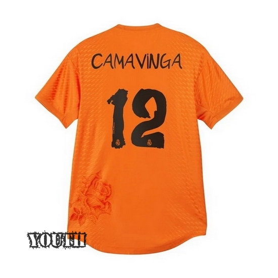 2023/24 Eduardo Camavinga Orange Youth Soccer Jersey
