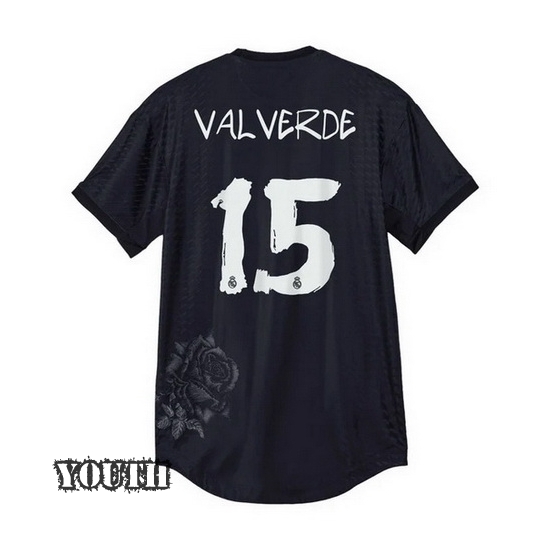2023/24 Federico Valverde Black Youth Soccer Jersey