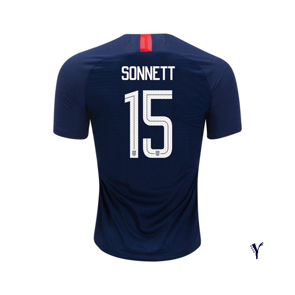 Away Emily Sonnett 2018/2019 USA Youth Stadium Soccer Jersey - Click Image to Close