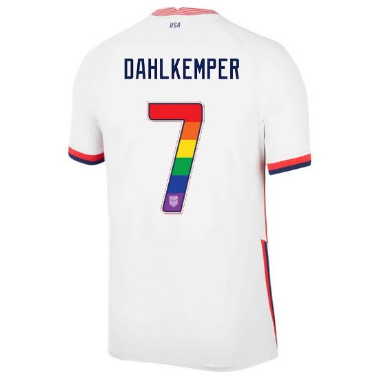White Abby Dahlkemper 2020/2021 Men's Stadium Rainbow Number Jersey