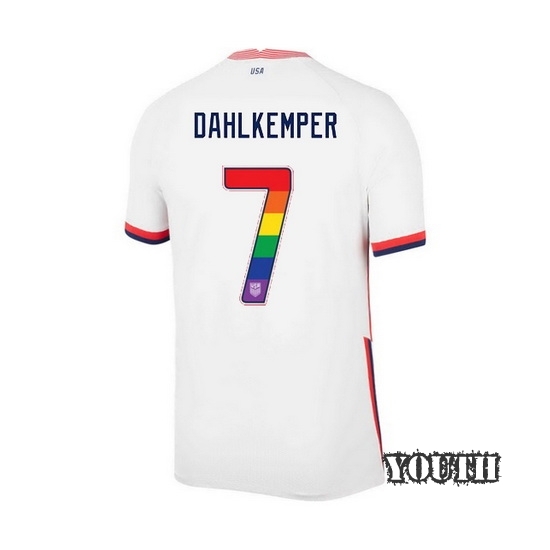 White Abby Dahlkemper 2020 Youth Stadium Rainbow Number Jersey