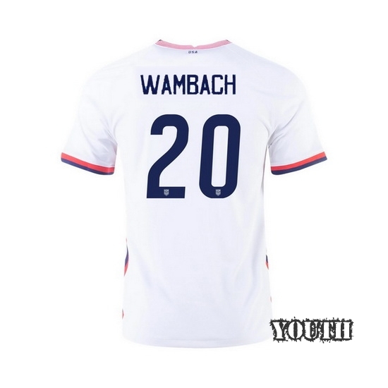 USA White Abby Wambach 2020/2021 Youth Stadium Soccer Jersey