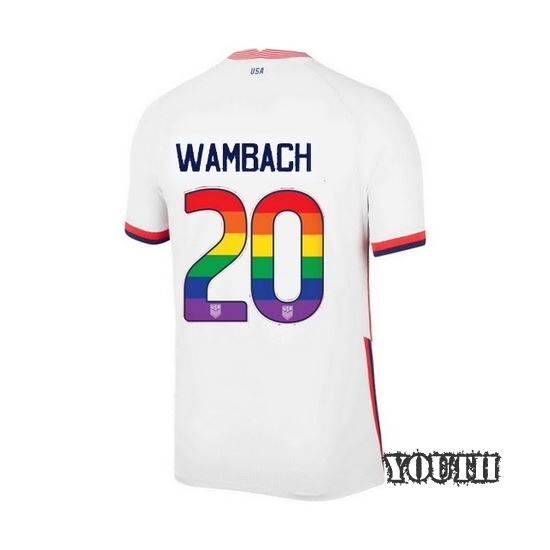 White Abby Wambach 2020 Youth Stadium Rainbow Number Jersey