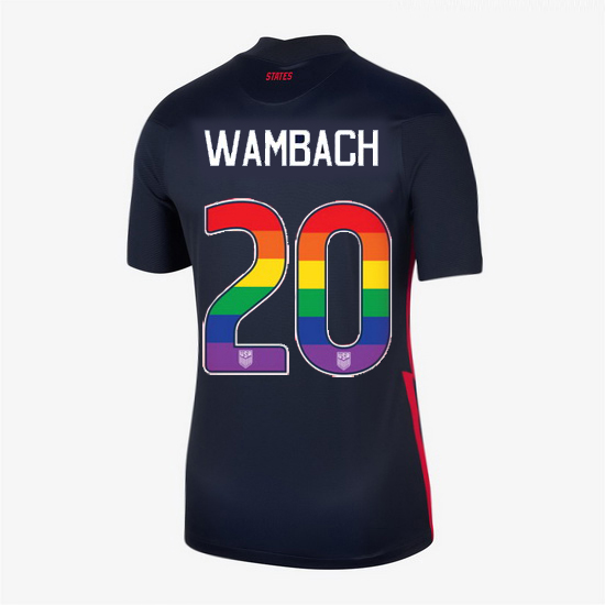 Away Abby Wambach 20/21 Women's Stadium Rainbow Number Jersey - Click Image to Close