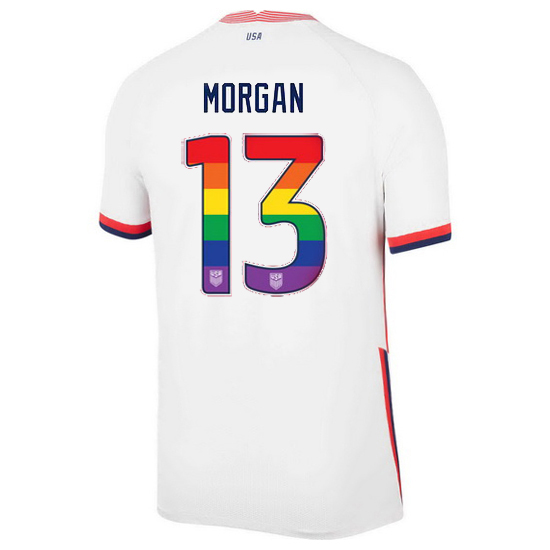 White Alex Morgan 2020/2021 Men's Stadium Rainbow Number Jersey