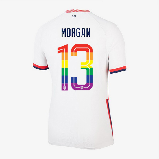 USA White Alex Morgan 2020/2021 Women's Stadium PRIDE Jersey