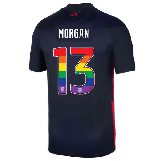 Navy Alex Morgan 2020/2021 Men's Stadium Rainbow Number Jersey