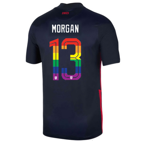USA Away Alex Morgan 2020/21 Men's Stadium PRIDE Jersey