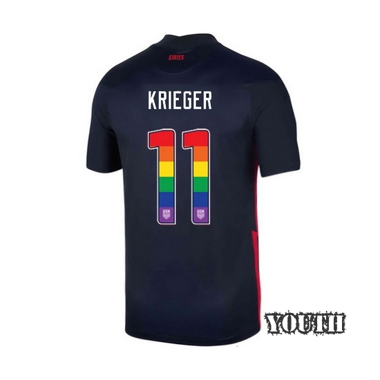 Navy Ali Krieger 2020 Youth Stadium Rainbow Number Jersey - Click Image to Close