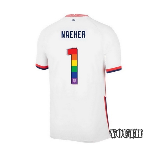 White Alyssa Naeher 2020 Youth Stadium Rainbow Number Jersey