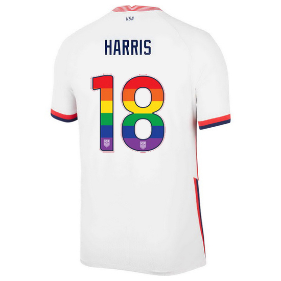 White Ashlyn Harris 2020/2021 Men's Stadium Rainbow Number Jersey
