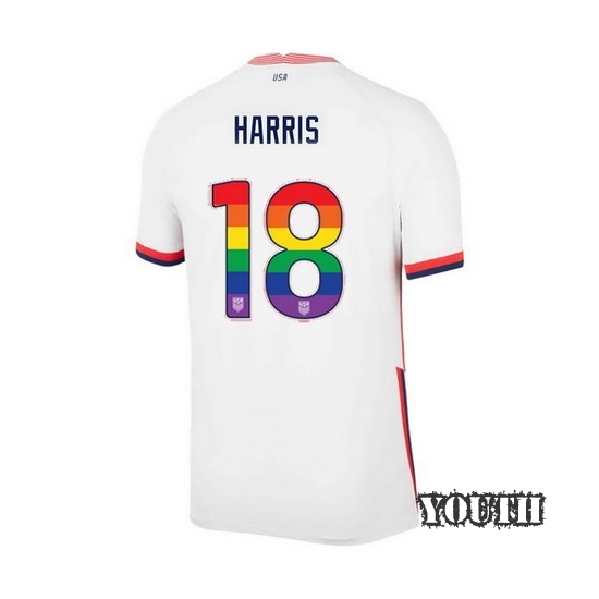White Ashlyn Harris 2020 Youth Stadium Rainbow Number Jersey