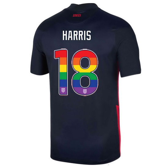 Navy Ashlyn Harris 2020/2021 Men's Stadium Rainbow Number Jersey