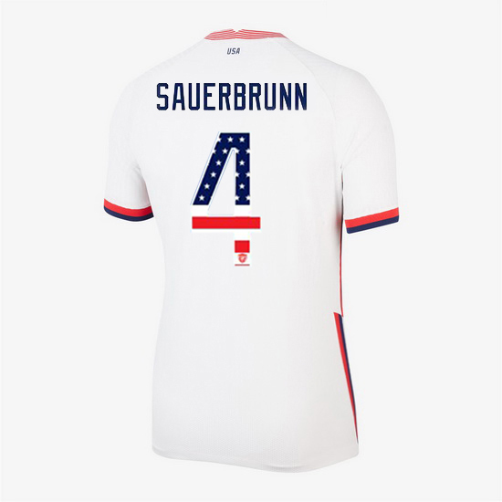 White Becky Sauerbrunn 2020 Women's Stadium Jersey Independence Day - Click Image to Close