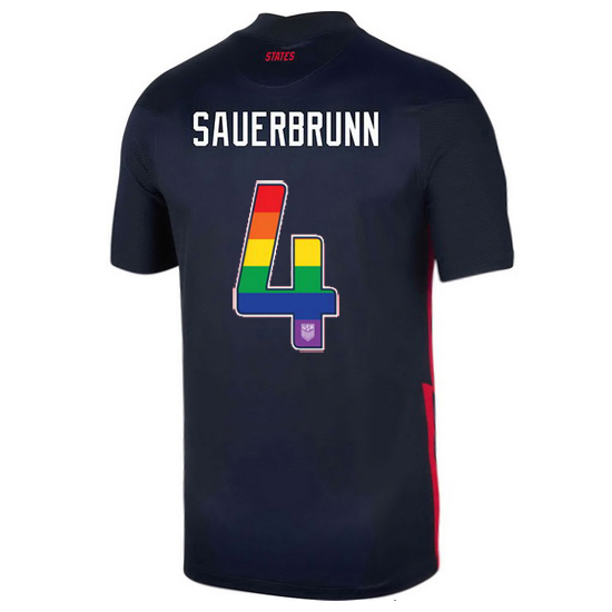 Navy Becky Sauerbrunn 2020/2021 Men's Stadium Rainbow Number Jersey