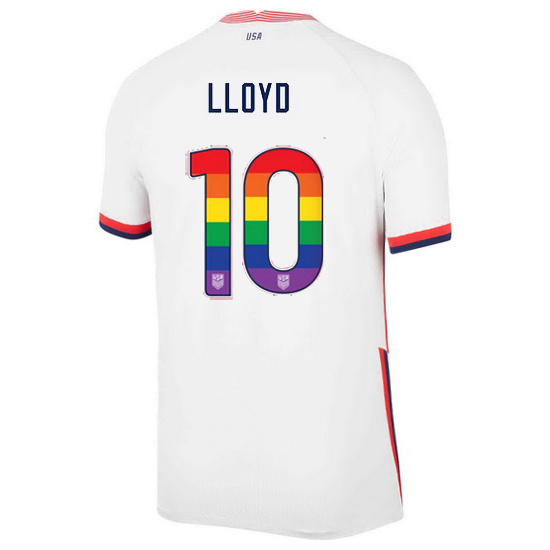 White Carli Lloyd 2020/2021 Men's Stadium Rainbow Number Jersey