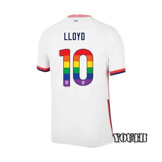 White Carli Lloyd 2020 Youth Stadium Rainbow Number Jersey