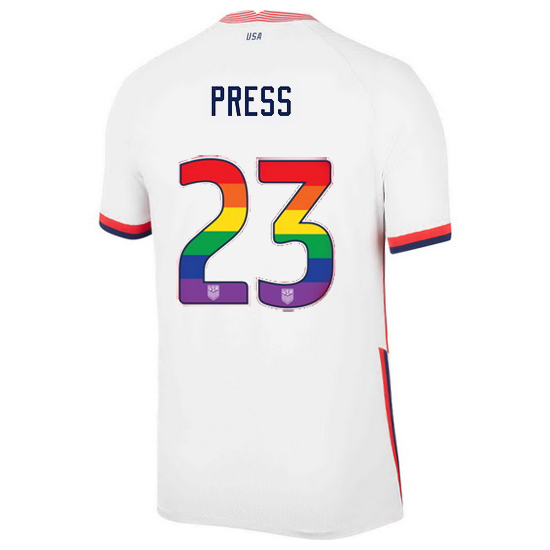 White Christen Press 2020/2021 Men's Stadium Rainbow Number Jersey