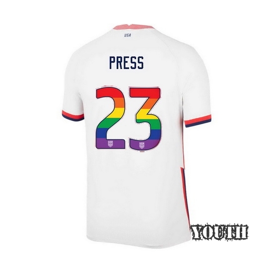 White Christen Press 2020 Youth Stadium Rainbow Number Jersey