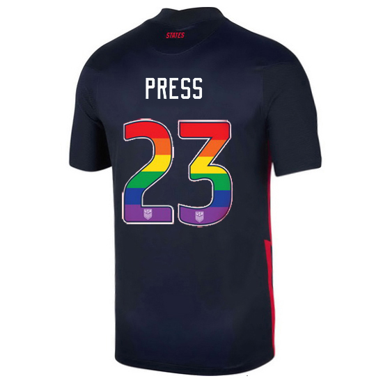 Navy Christen Press 2020/2021 Men's Stadium Rainbow Number Jersey