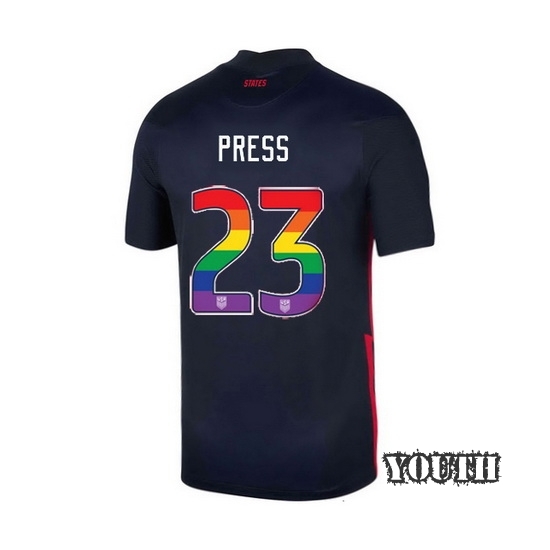Navy Christen Press 2020 Youth Stadium Rainbow Number Jersey - Click Image to Close
