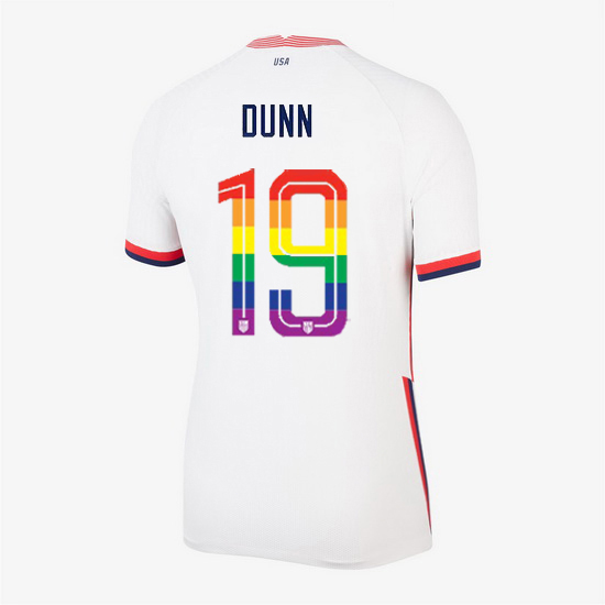 USA White Crystal Dunn 2020/2021 Women's Stadium PRIDE Jersey - Click Image to Close