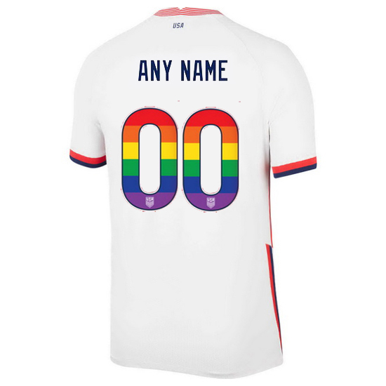 White Customized 2020/2021 Men's Stadium Rainbow Number Jersey