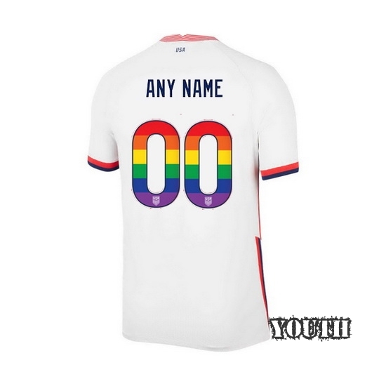 White Customized 2020 Youth Stadium Rainbow Number Jersey