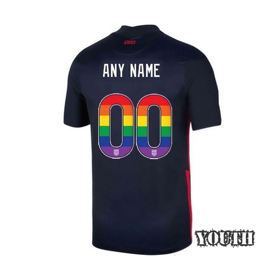 Navy Customized 2020 Youth Stadium Rainbow Number Jersey - Click Image to Close
